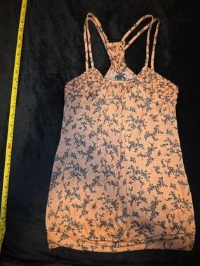 Vanity Peach Floral Racerback Tank Top
